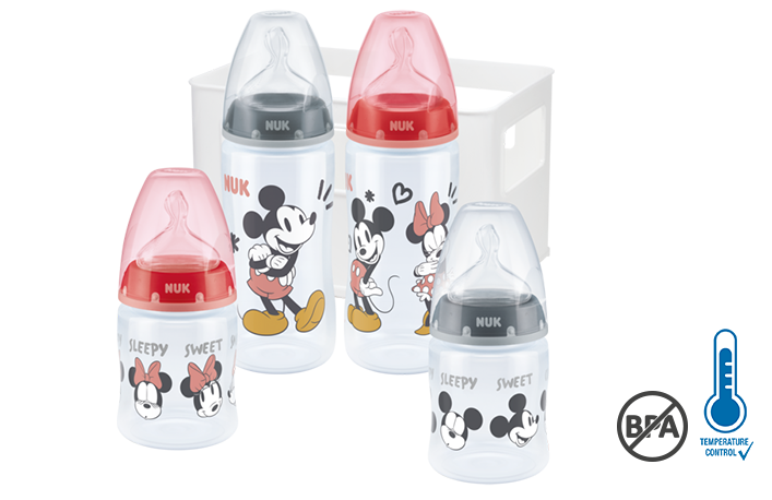 NUK Disney Mickey Mouse First Choice + Starter Set avec Temperature Control, sans BPA