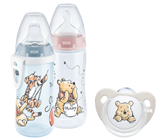 NUK Biberon Perfect Match Winnie l'ourson Disney Temperature Control 260 ml  dès 3 mois menthe