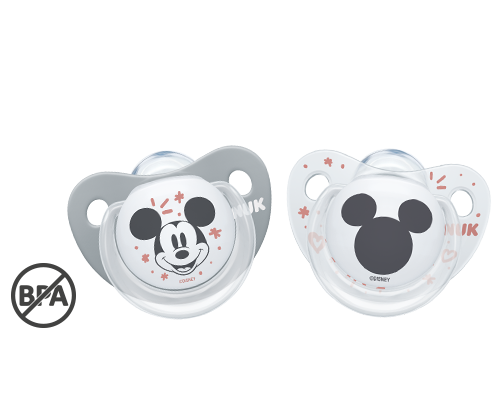 Sucette en silicone NUK Disney Mickey Mouse Trendline, gris, sans BPA