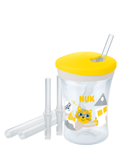 NUK, Tasse avec paille et bec verseur, Apprendre à boire seul