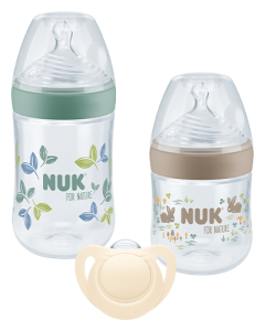 NUK Grand set 3 biberons Nature Sense Verre Indicateur de température pas  cher 