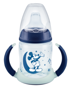 Nuby Biberon d'apprentissage avec tétine anti-goutte et bec anti-goutte -  bleu - Babyboom Shop