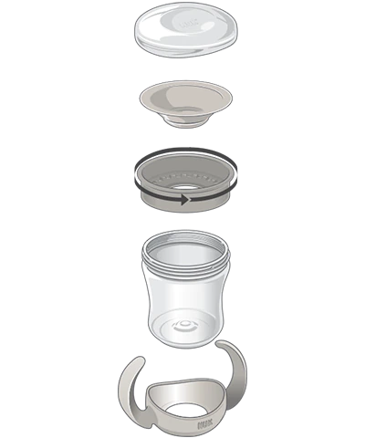 Mini Magic Cup Tasse d'Apprentissage Bébé, rebord antifuite 360
