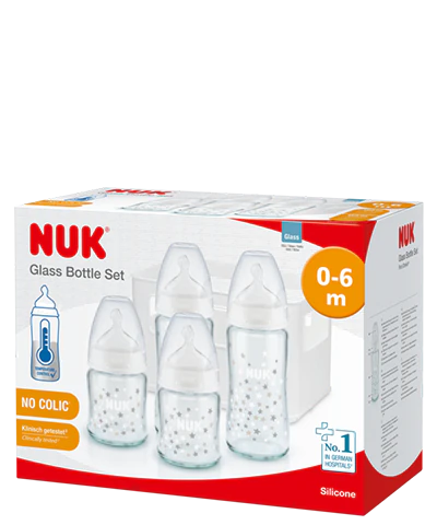 Nuk First Choice+ biberon de nuit, 0-6 mois, Phosphorescent, Contrôle de la  température, Système d'aération anti-colique, 300 ml, Sans BPA, Tétine en  silicone, Koala : : Bébé et Puériculture